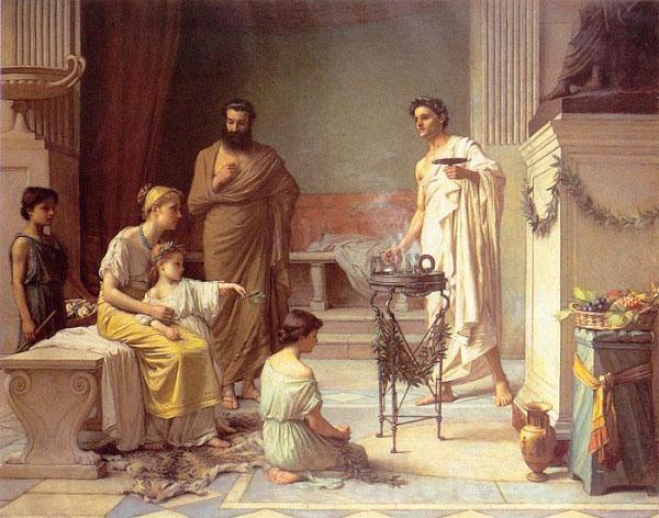 John William Waterhouse A Sick Child brought into the Temple of Aesculapius Spain oil painting art